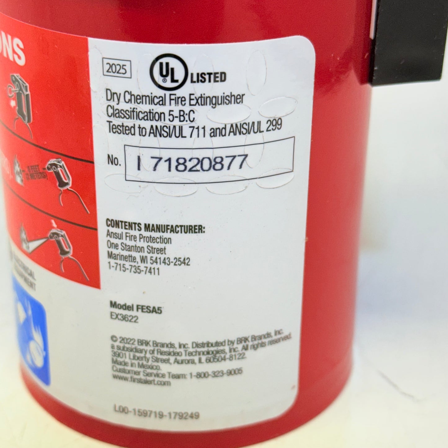 FIRST ALERT Automobile Fire Extinguisher UL Rated- 5-B:C (2lbs) AUTO5