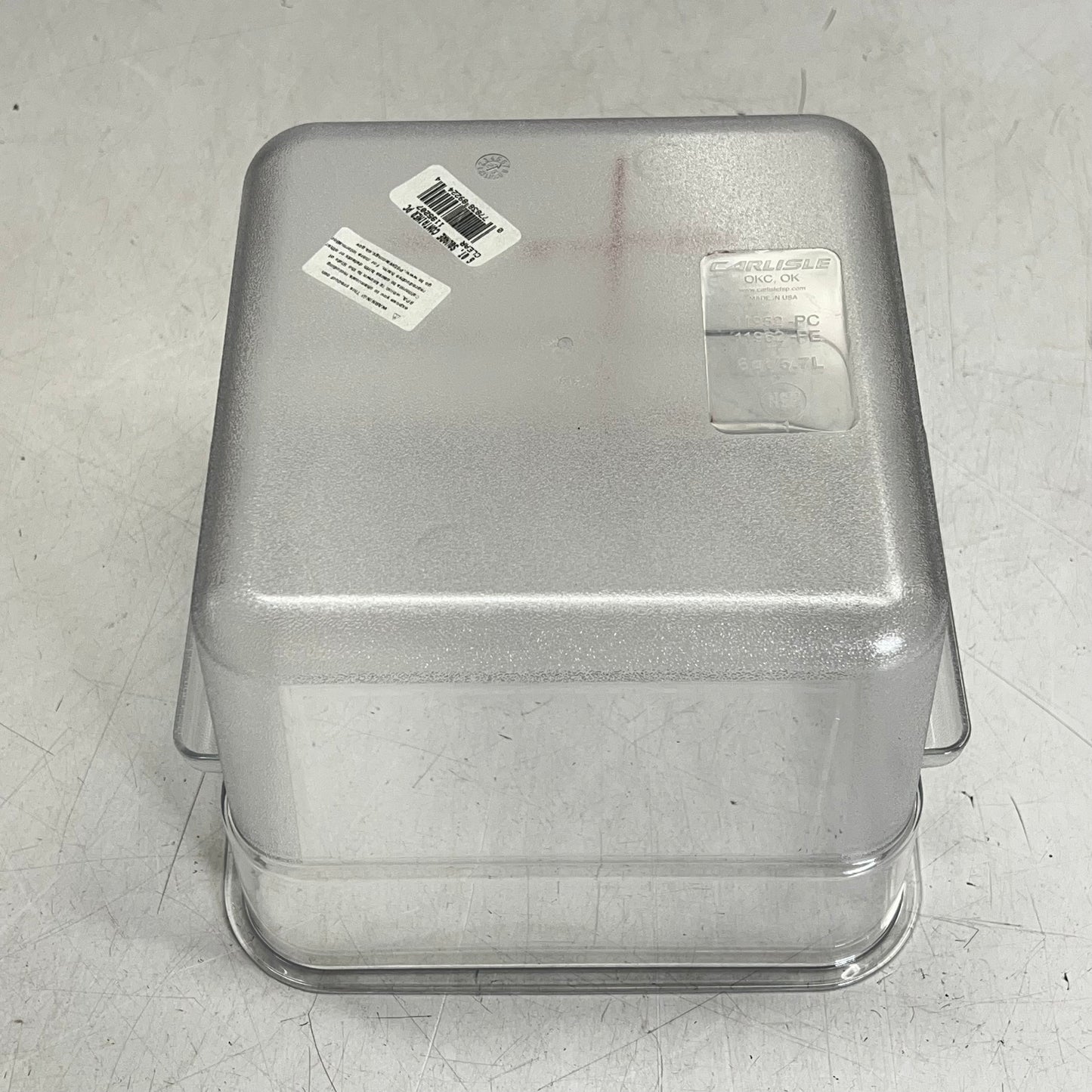 CARLISLE  (SET OF 6) Squares Polycarbonate Food Storage Container  6 qt 1195207