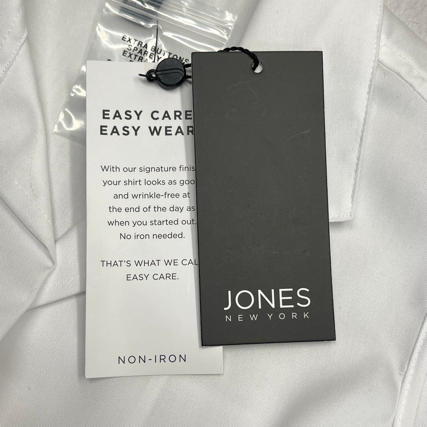JONES New York Sleeveless Button Front Collared Blouse Women's Sz XS White 54050