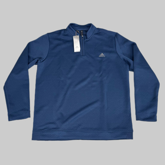 ADIDAS DWR 1/4 Zip Men's Golf Textured Sweatshirt Sz-XL Navy GR3105