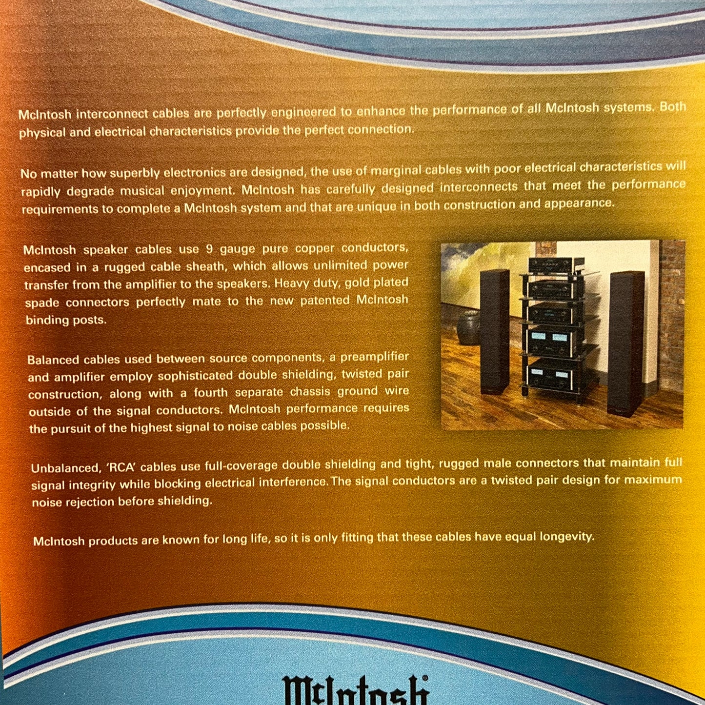 MCINTOSH Balanced Audio Cable 2-Conductor Twisted-Pair Design 1 Meter CBA1M