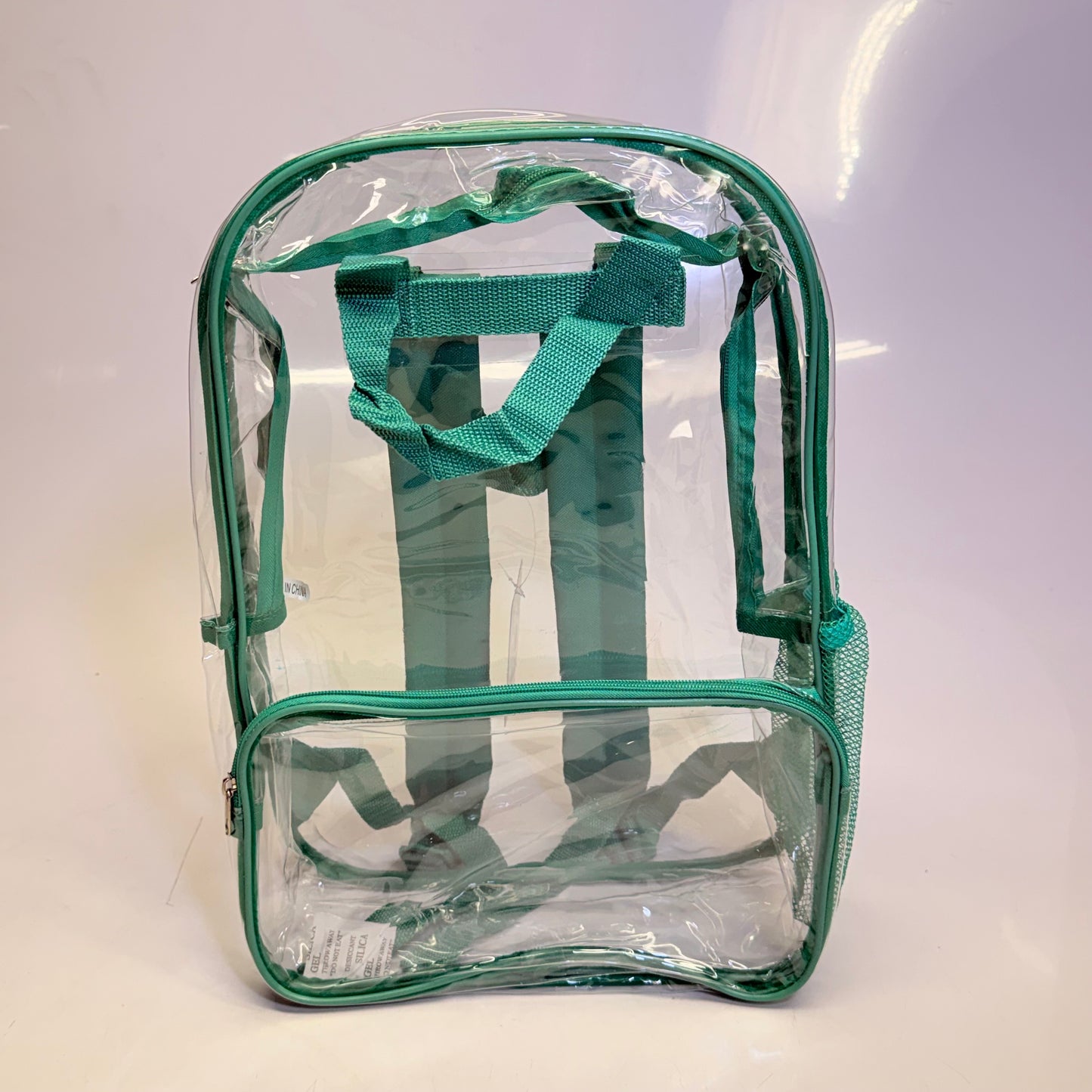 BWAP 17" Clear Plastic Backpack 17" x 12" x 6" Color Teal BP1643