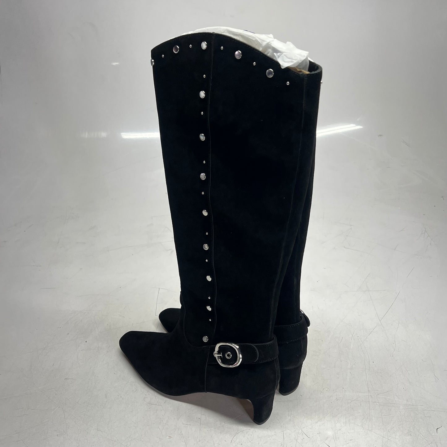 SPLENDID Jack Studs Suede Western Edge Tall Boots  Women's Sz 10 Black SD5JSD01
