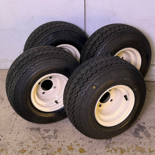 KENDA (4 PACK) HOLE-N-1 White Golf Cart Wheels Tires Fit Club Car Sz 18X8.50-8 Dot 4925V411