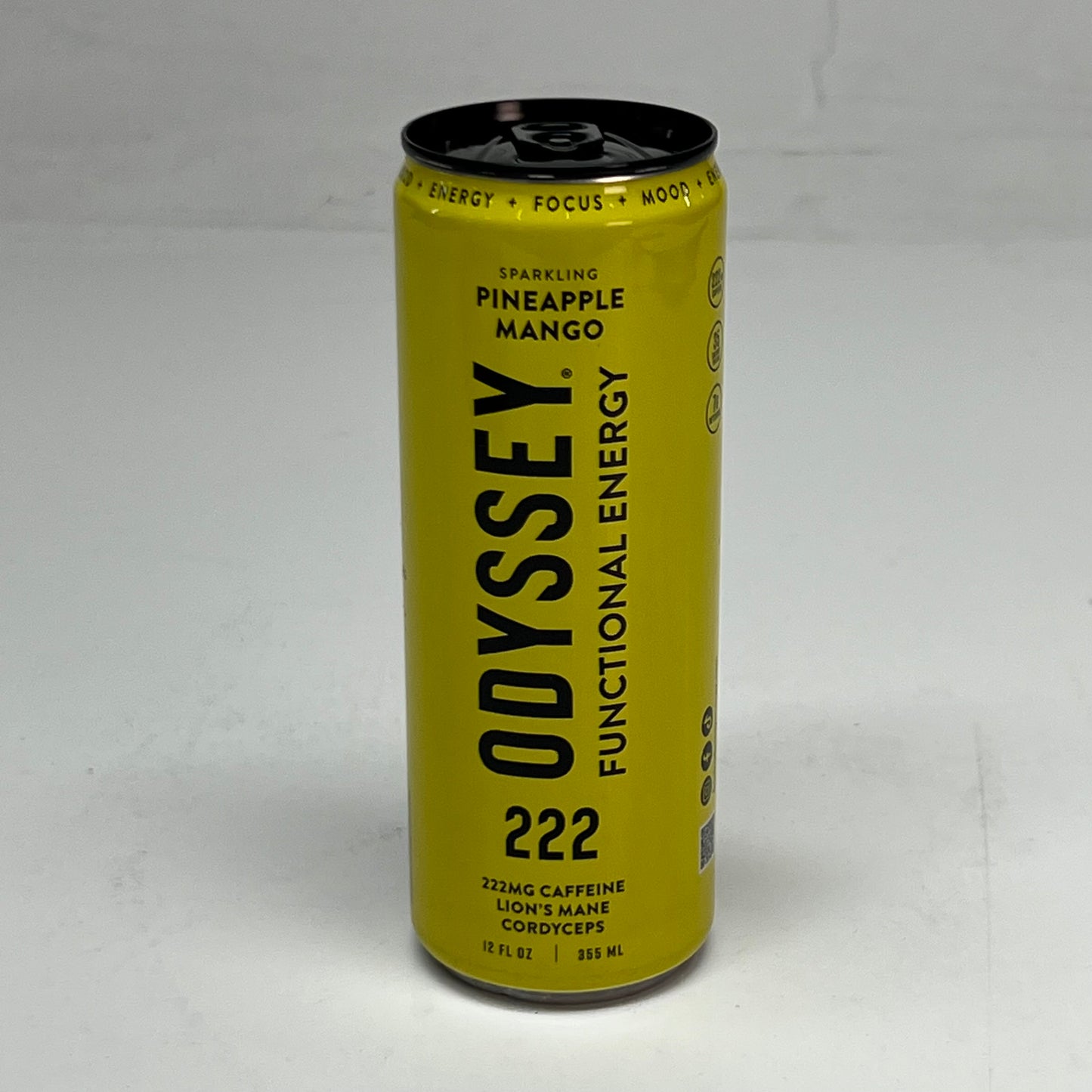 ZA@ ODYSSEY (12 PACK) Mushroom Elixir Sparkling Drink Energy + Focus Pineapple Mango 12 Fl Oz BB 02/27