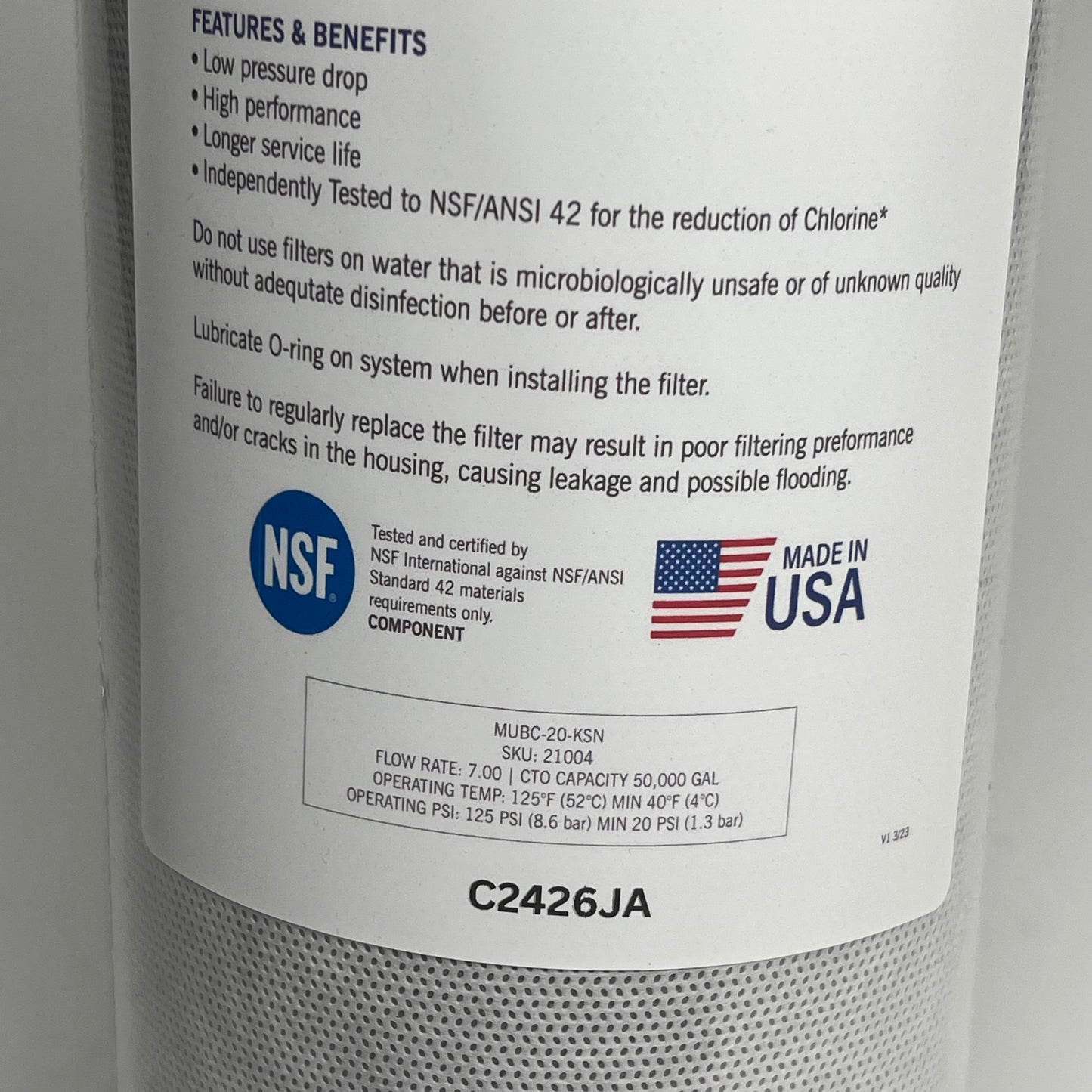 NUVO H2O Manor Duo Replacement Cartridge Approx. 50,000 Gal or 6 Mo 711153