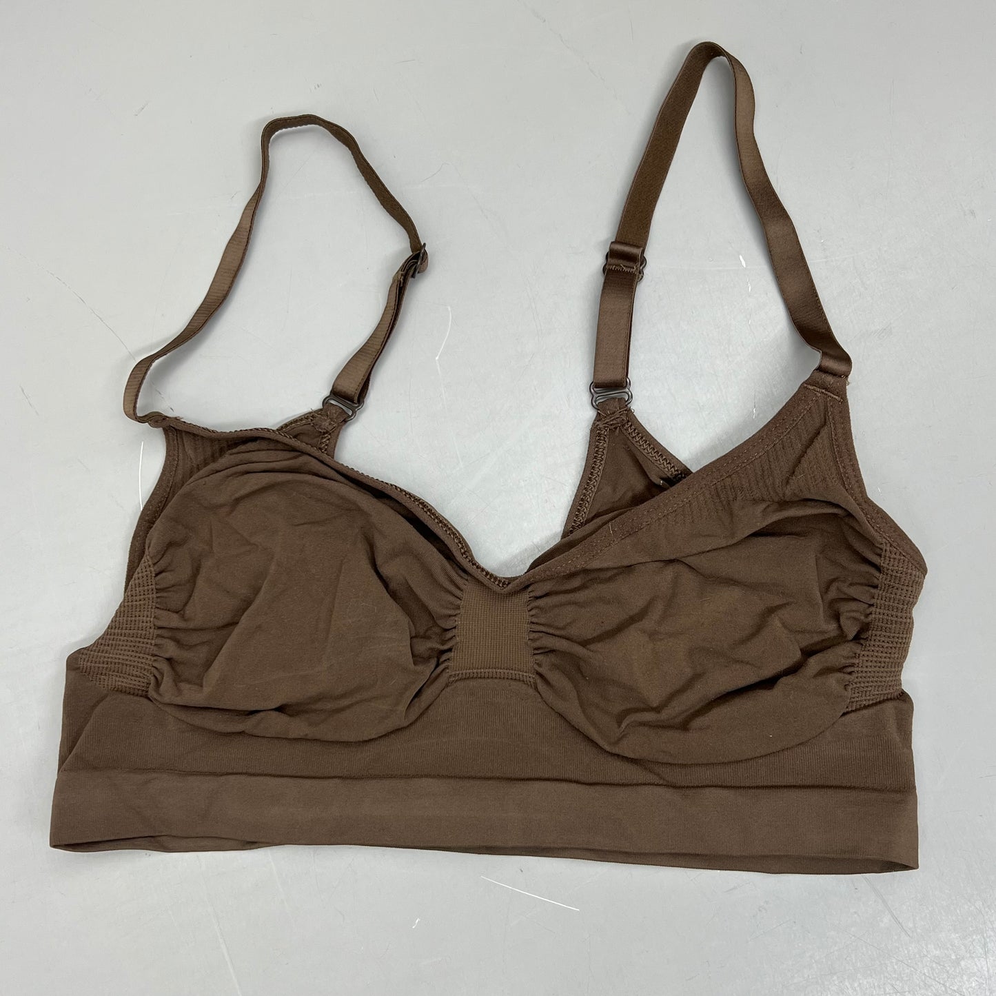 SKIMS Strong Support Seamless Bralette Pique Stitching Women's Sz 4X/5X Jasper