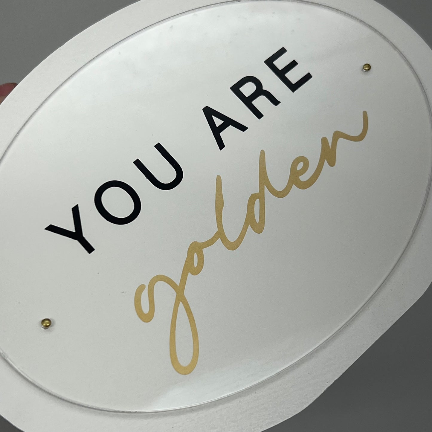 ASHLAND (2 PACK) You Are Golden 7" Tabletop Sign White & Gold 734486