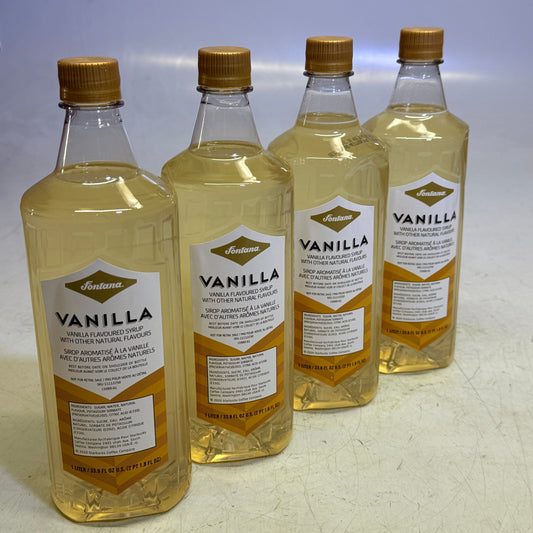 ZA@ STARBUCKS (4 PACK) Fontana Vanilla Flavored Syrup 33.8 fl oz/bottle BB 04/26 As-Is