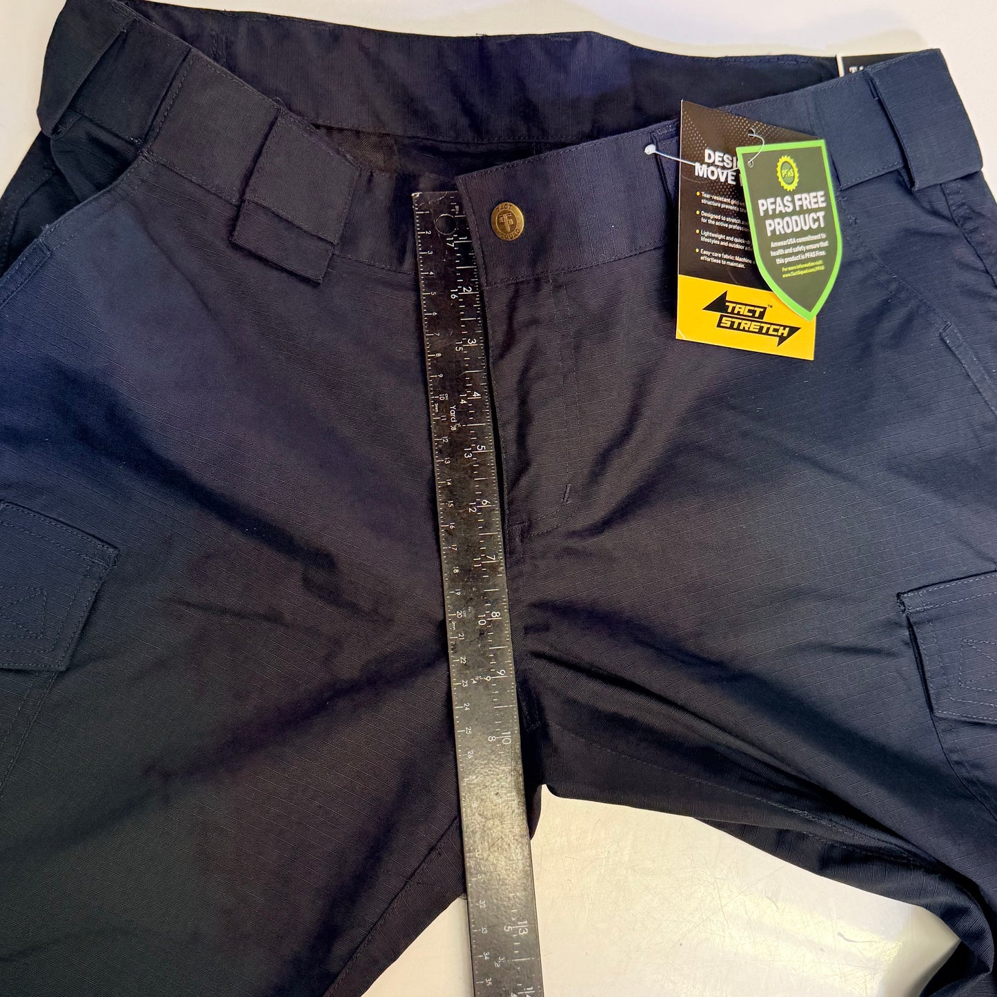 TACT SQUAD Tact Stretch Mini Ripstop Trouser Poly/Cotton Men's Sz 12 Dk Navy T7511