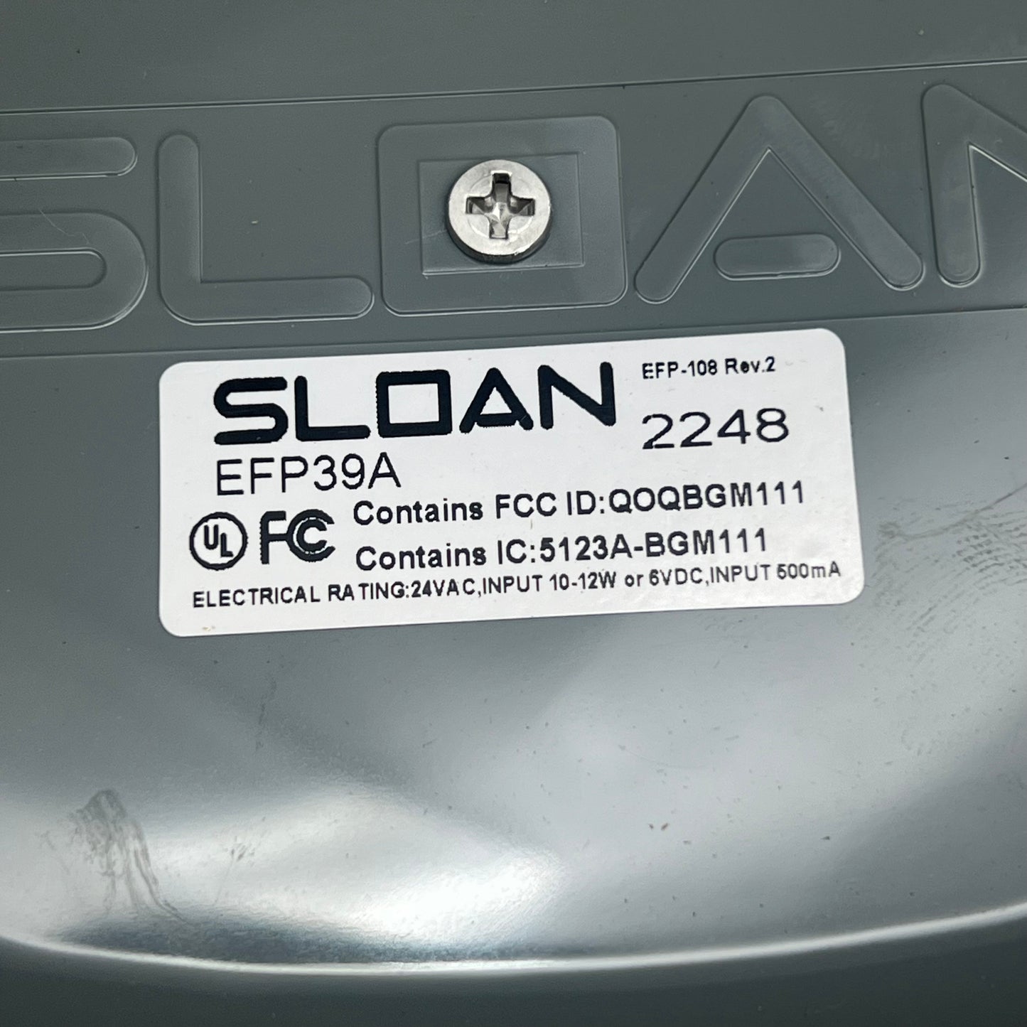 SLOAN Plug-in Adapter Electronic Faucet Kit 0.5GPM/1.9LPM Chrome  ETF610-4-BDT