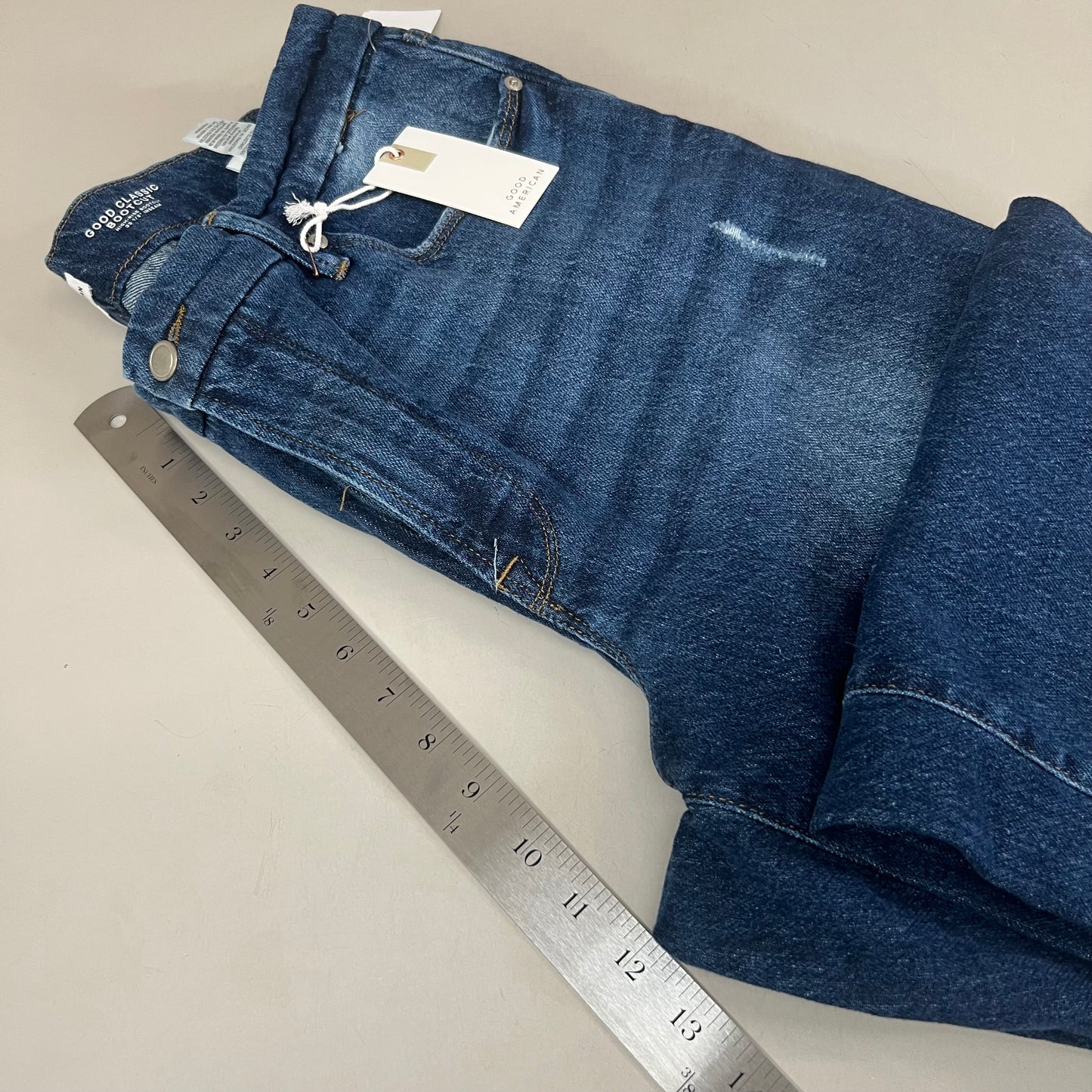 GOOD AMERICAN Good Classic Slim Bootcut High-Rise Jeans Women's Sz 15 Indigo704 GCLB575T