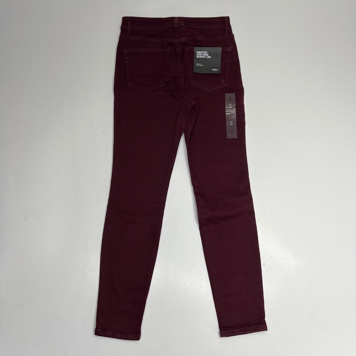 SILVER JEANS CO. Isbister High Rise Skinny Leg Jeans Women's Sz 27/29 Bordeaux