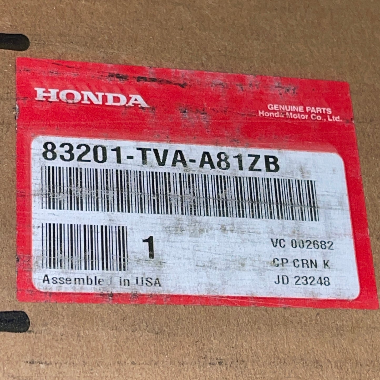 HONDA Headliner 2018-2022 Accord OEM Part 83201-TVA-A81ZB Grey