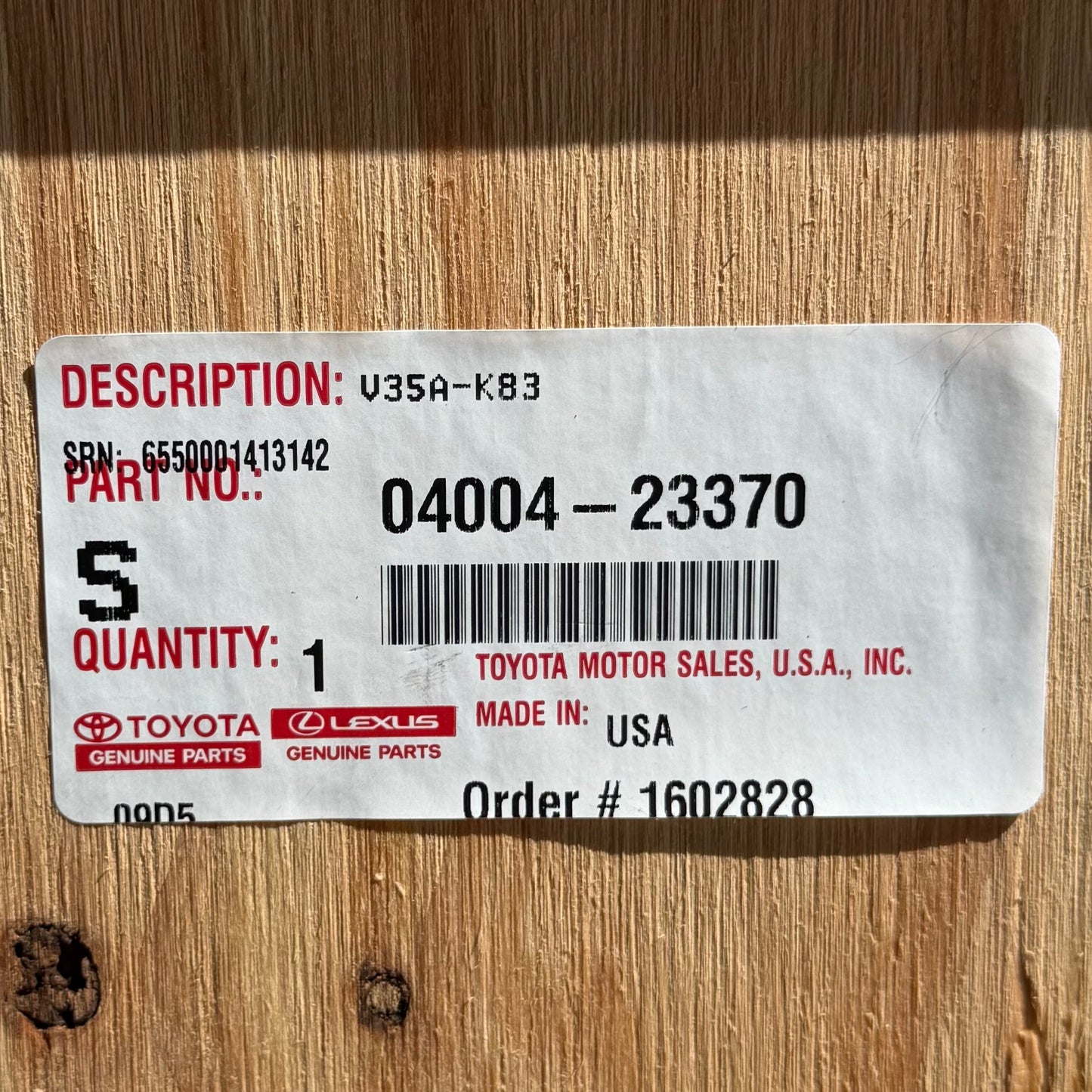TOYOTA Tundra Engine Assembly L Flyw V35a-k83 04004-23370 (Used As-Is Turns Over)