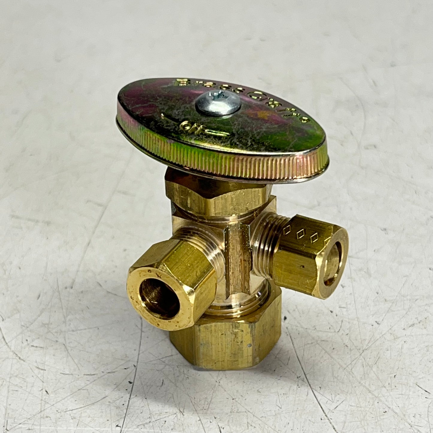 BRASS CRAFT Multi Turn Dual Outlet Valve 1/2" Nom Comp 3/8"OD Comp CR1901LRX| R1