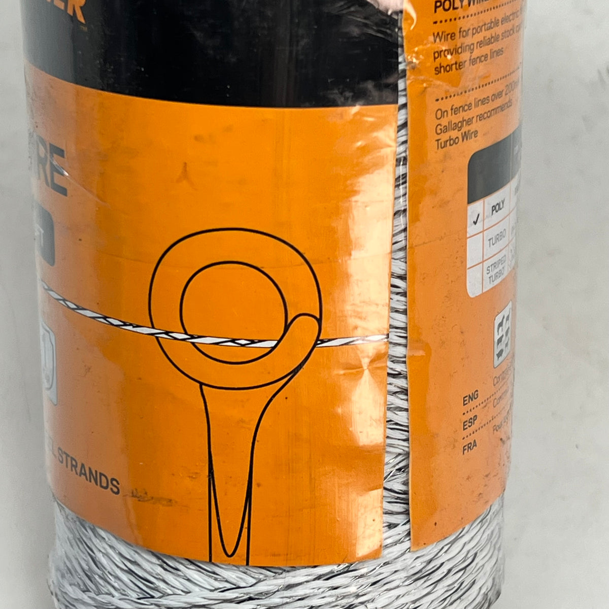 GALLAGHER (2 PACK) Polywire For Animal & Virtual Fencing 2MM / 1/16" White
