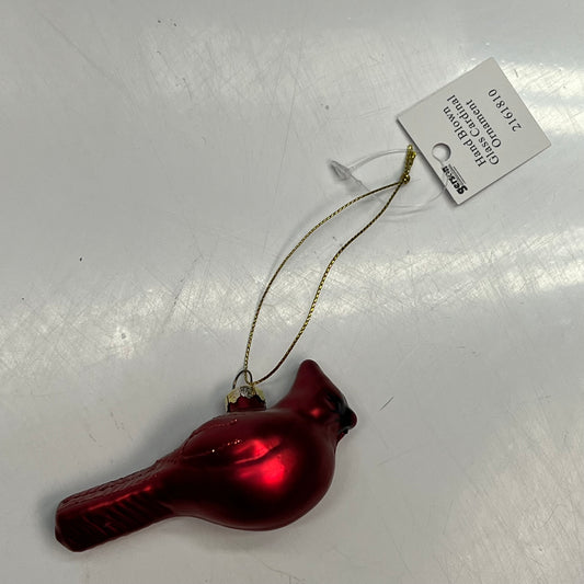 GERSON (5 PACK) Hand Blown Glass Northern Cardinal Ornaments 4.5" Red 2161810
