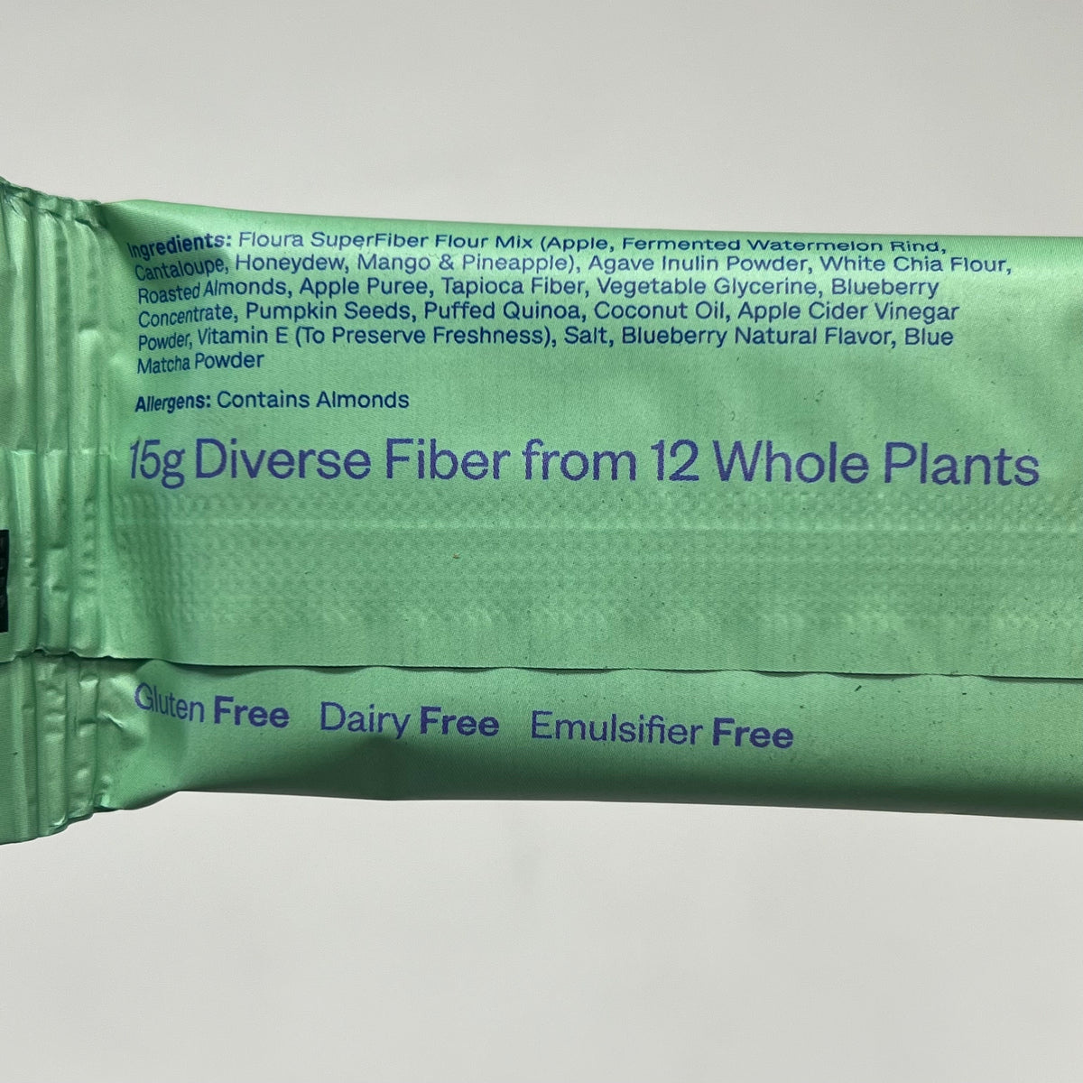 FLOURA (24 PACK) Daily Fiber Bar Blueberry Matcha Sweet & Tart 1.6oz  BB 07/27