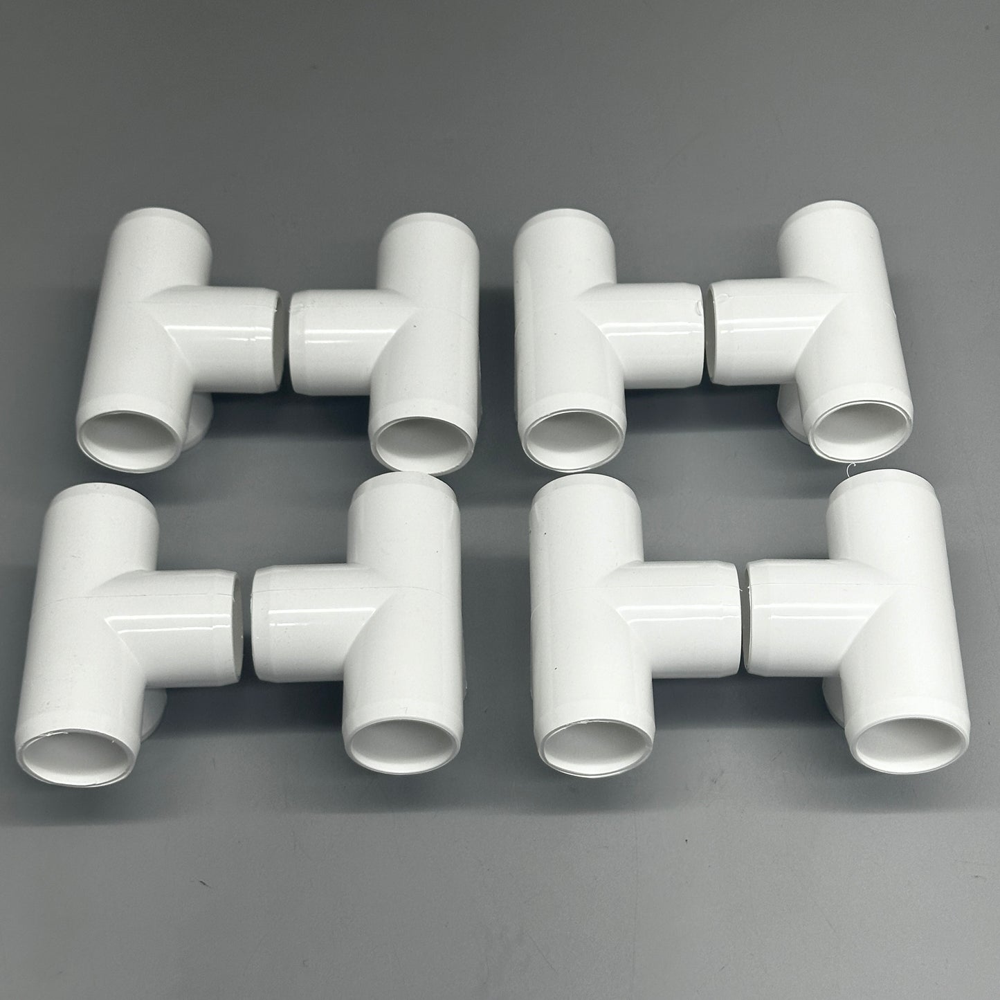 PVC PIPE (8 Pack) 3/4" 4-Way Elbow & 4" Straight Pipe PVC Fitting in White