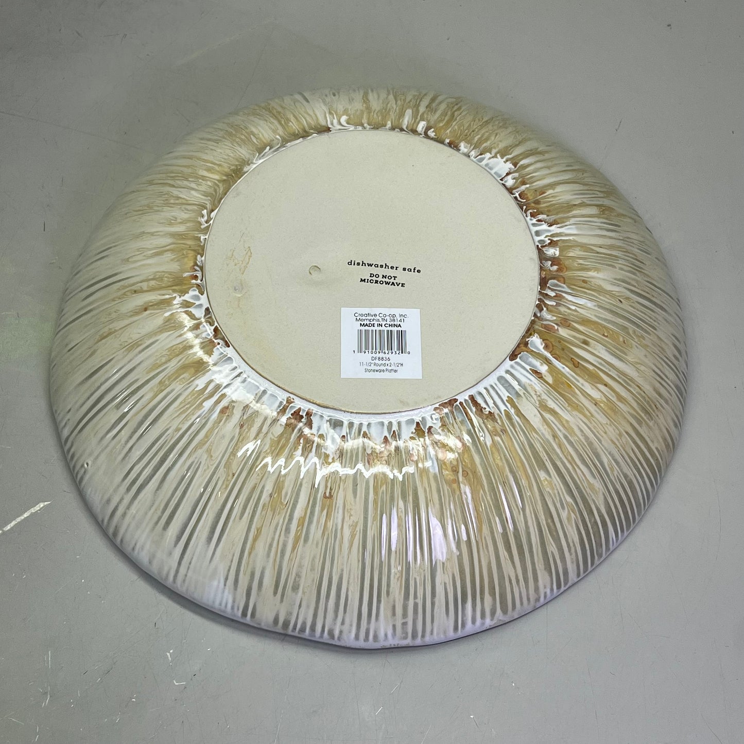 CREATIVE CO-OP Stoneware Bowl Reactive Crackle Glaze 11.5x2.5 DF8836