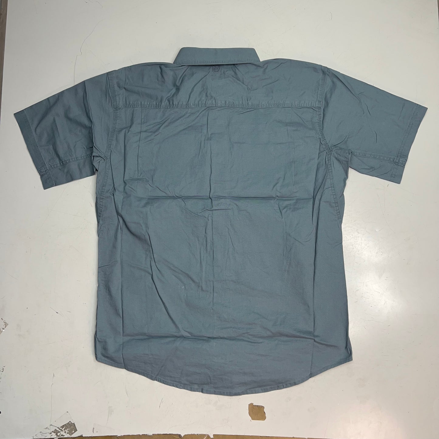 NOBLE OUTFITTERS Short Sleeve Weathered Work Shirt Men's Sz XL-R Light Blue 12005