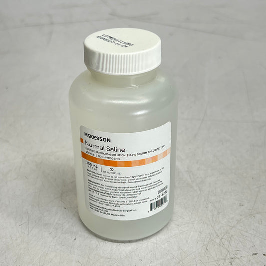 ZA@ MCKESSON (4 PACK) Usp Normal Saline Irrigation Solution Sterile 250 ml 37-6270 BB 11/27