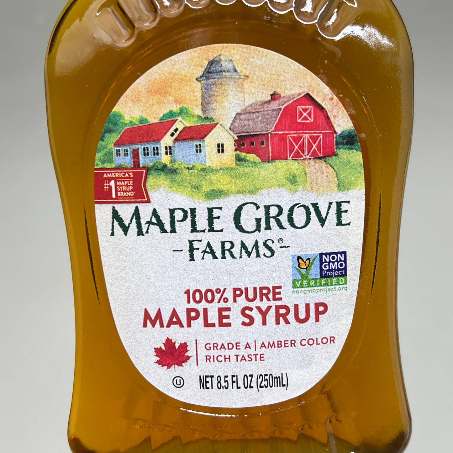 MAPLE GROVE FARMS (12 PACK) Crafted 100% Pure Maple Syrup 8.5 Fl Oz BB 06/27