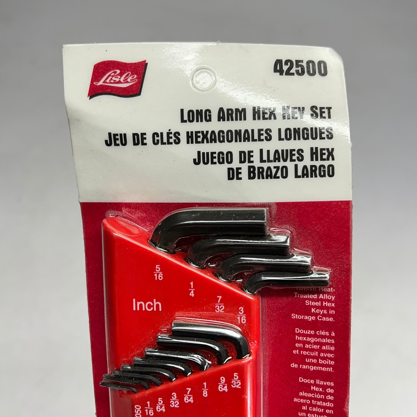 LISLE (12 PIECE SET) Alloy Steel Sae Long Arm Hex Key Set W/ Storage Black 425|00