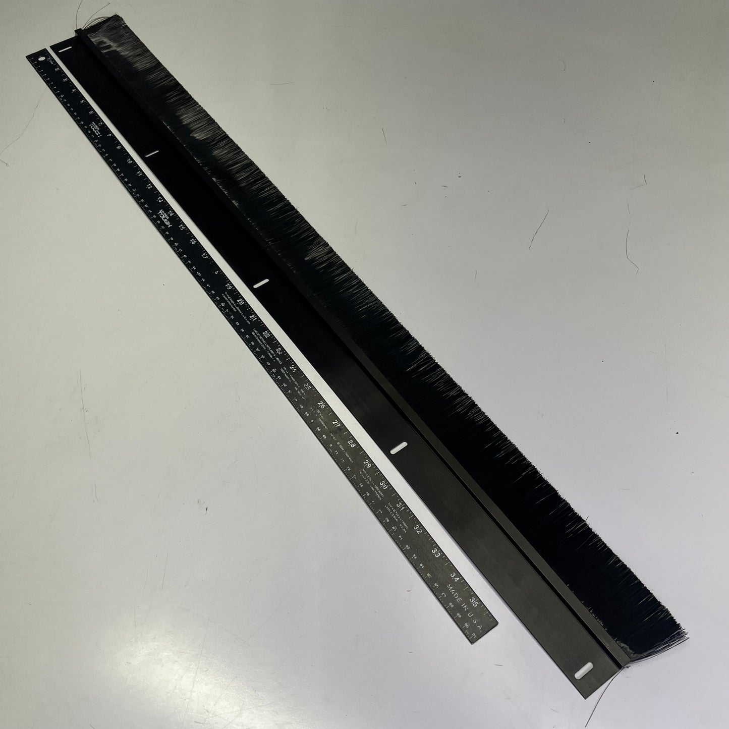 FELTON Straight Strip Brush Door Seal 2" Bristles 9.5" Mounting 39" X 4" 491459