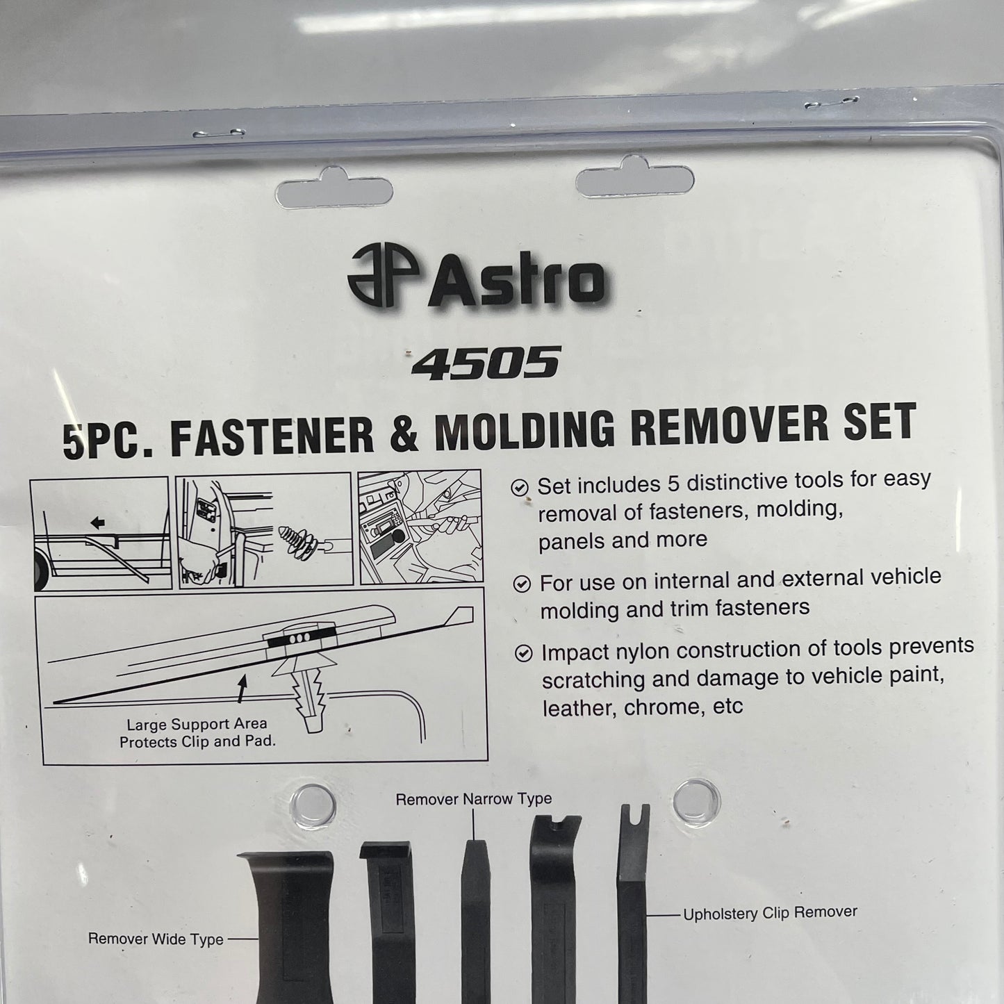 ZA@ ASTRO (5 PIECE) Fastener & Molding Remover Set Plastic Construction  Orange 4505