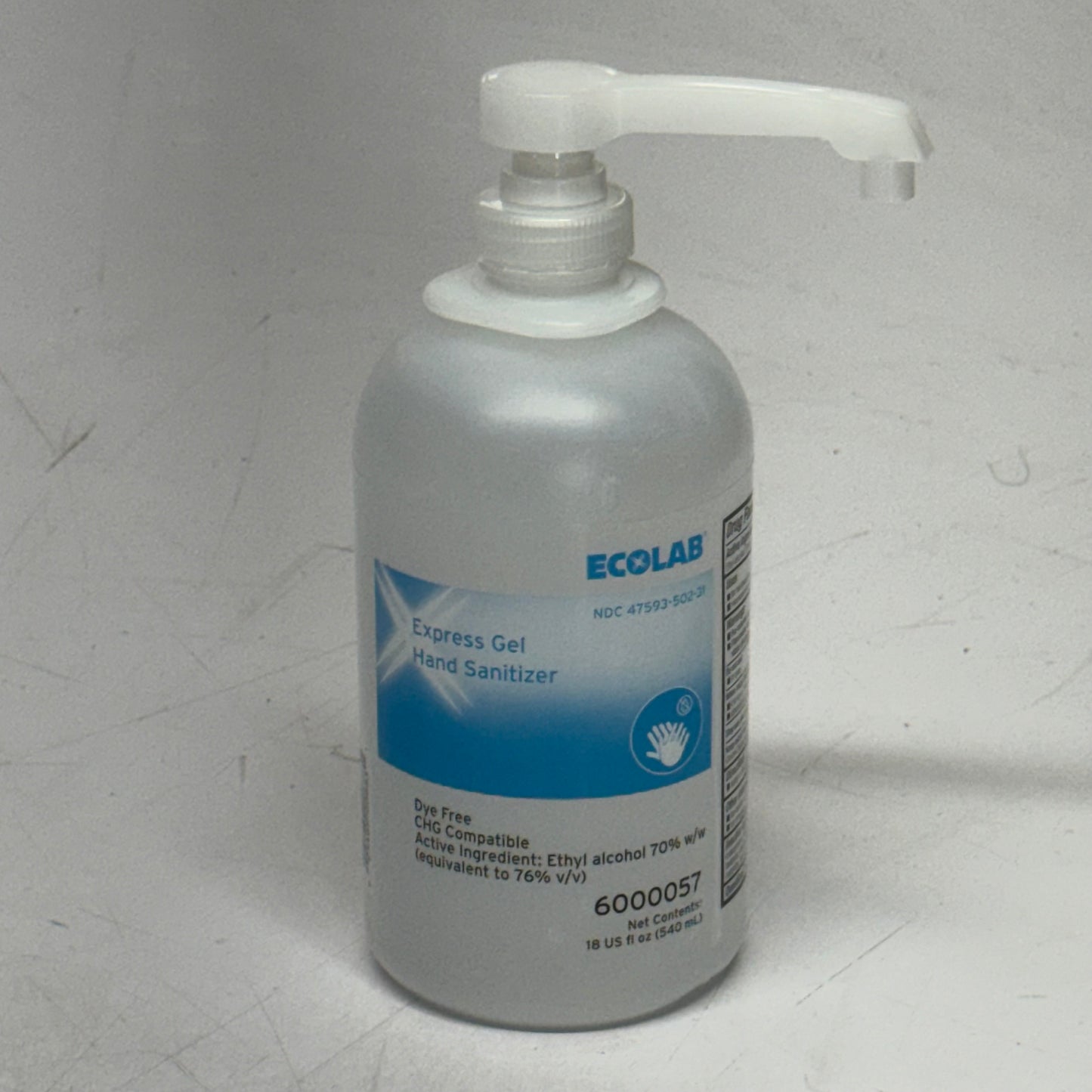 ECOLAB (12 PACK) Express Gel Hand Sanitizer 18 fl oz. 6000057 BB 03/28