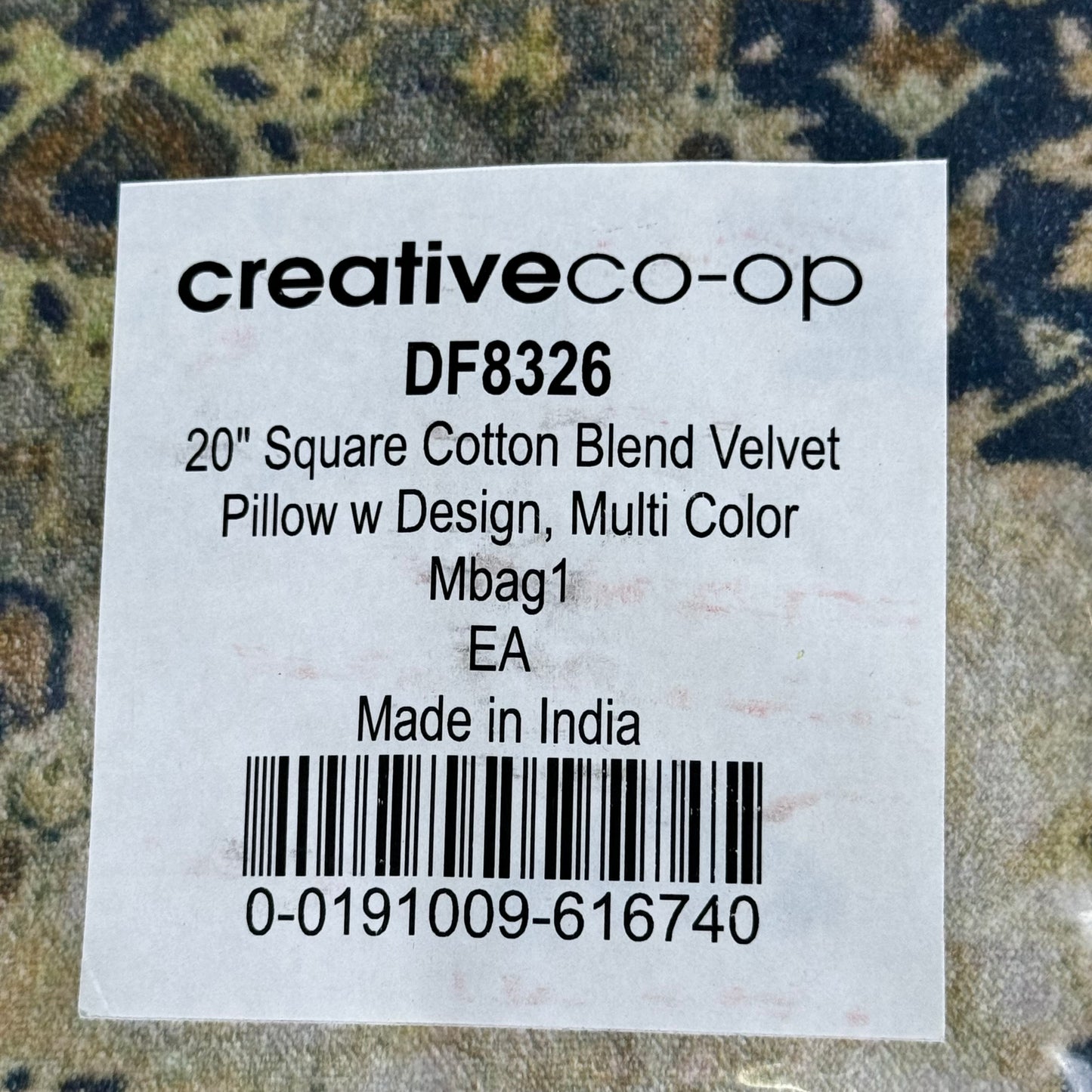 CREATIVE CO-OP (2 PACK) Square Soft Cotton Velvet Decoration Pillows 20"X20"