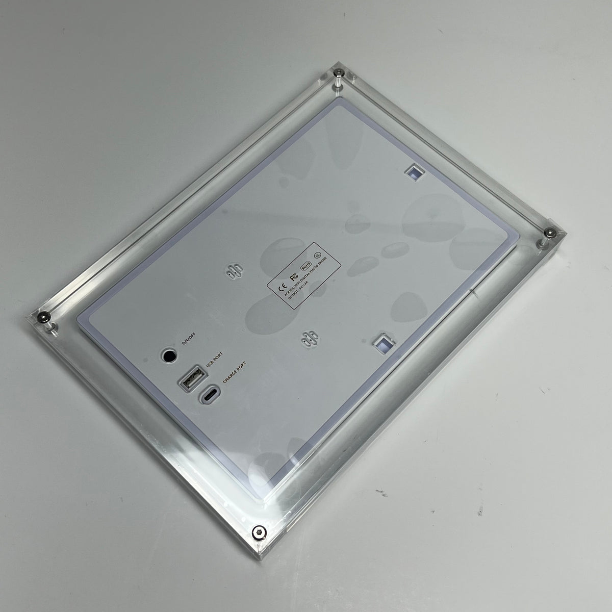 ZA@ FRAMEO Wifi Digital Picture Frame W/ Ips Touch Screen 10" Display Clear Acrylic (Used) Tested Working