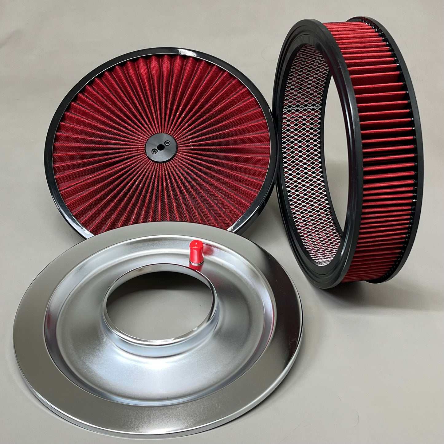 SPEED MASTER Element Extreme Top Air Cleaner Kit 14"x3" Red/Chrome PCE104.1030.02