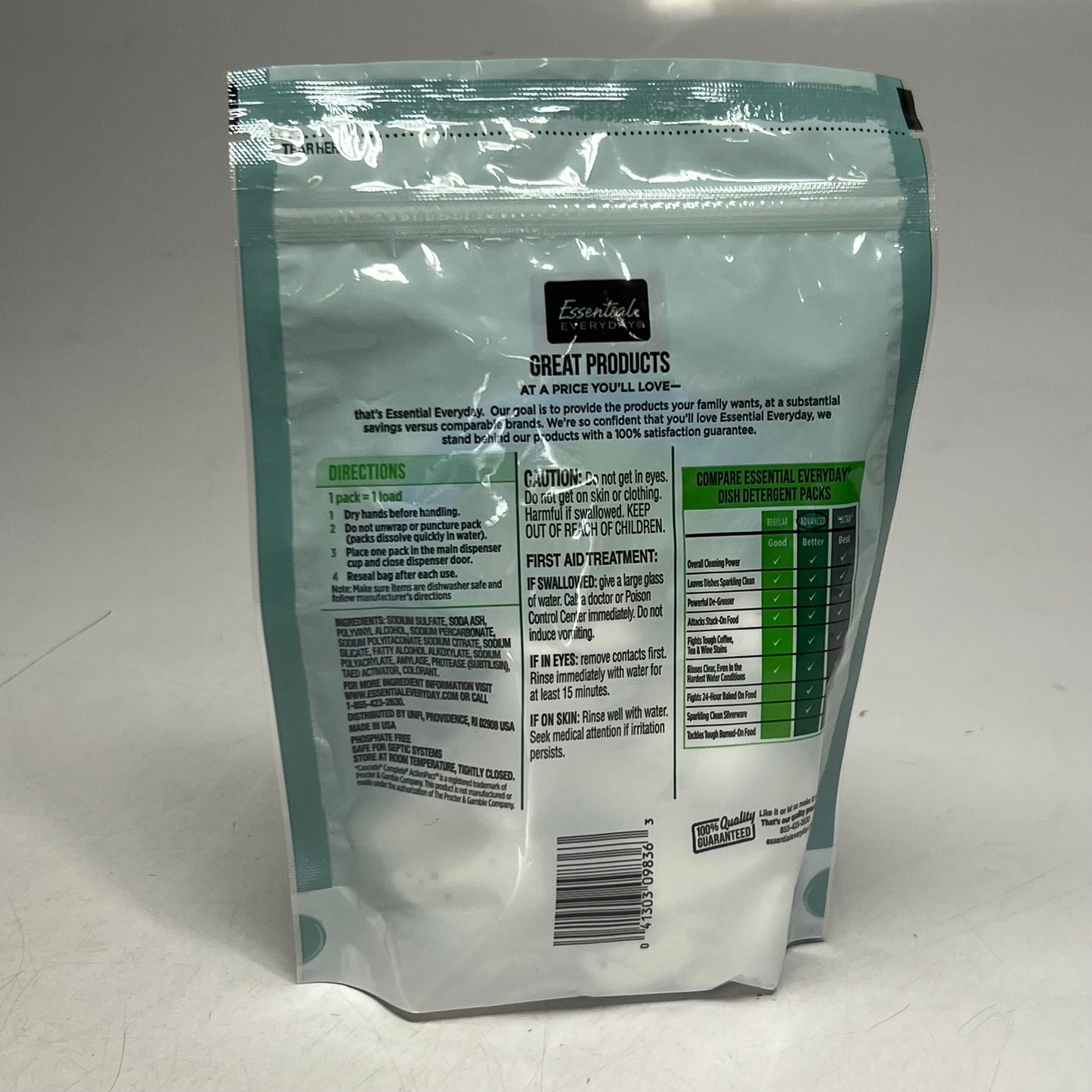 ESSENTIAL EVERYDAR (6 PACK of 18 Pcs) Automatic Dishwasher Packs 9.45 oz.