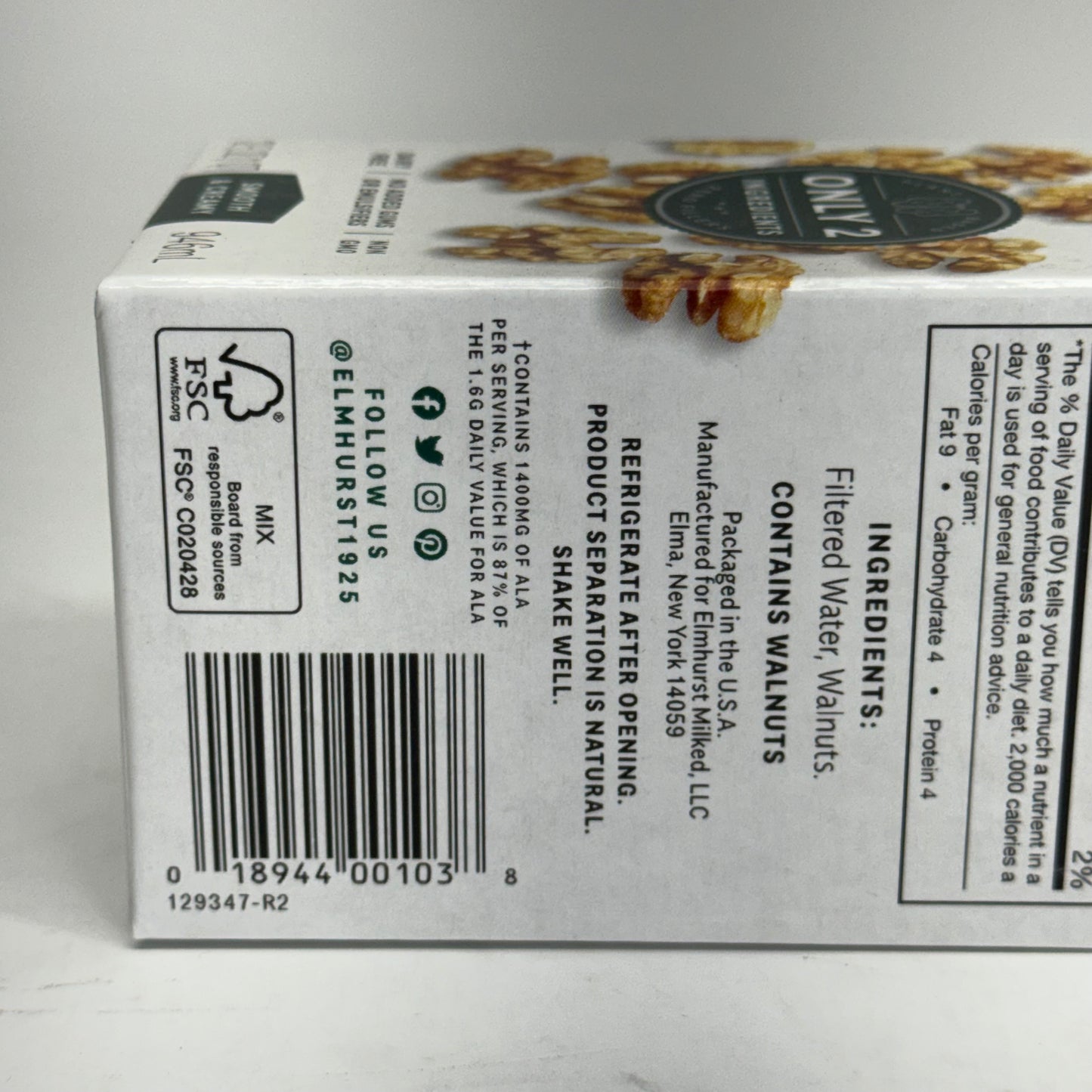 ELMHURST (6 PACK) Milked Walnuts Unsweetened 32 fl oz. BB 10/26