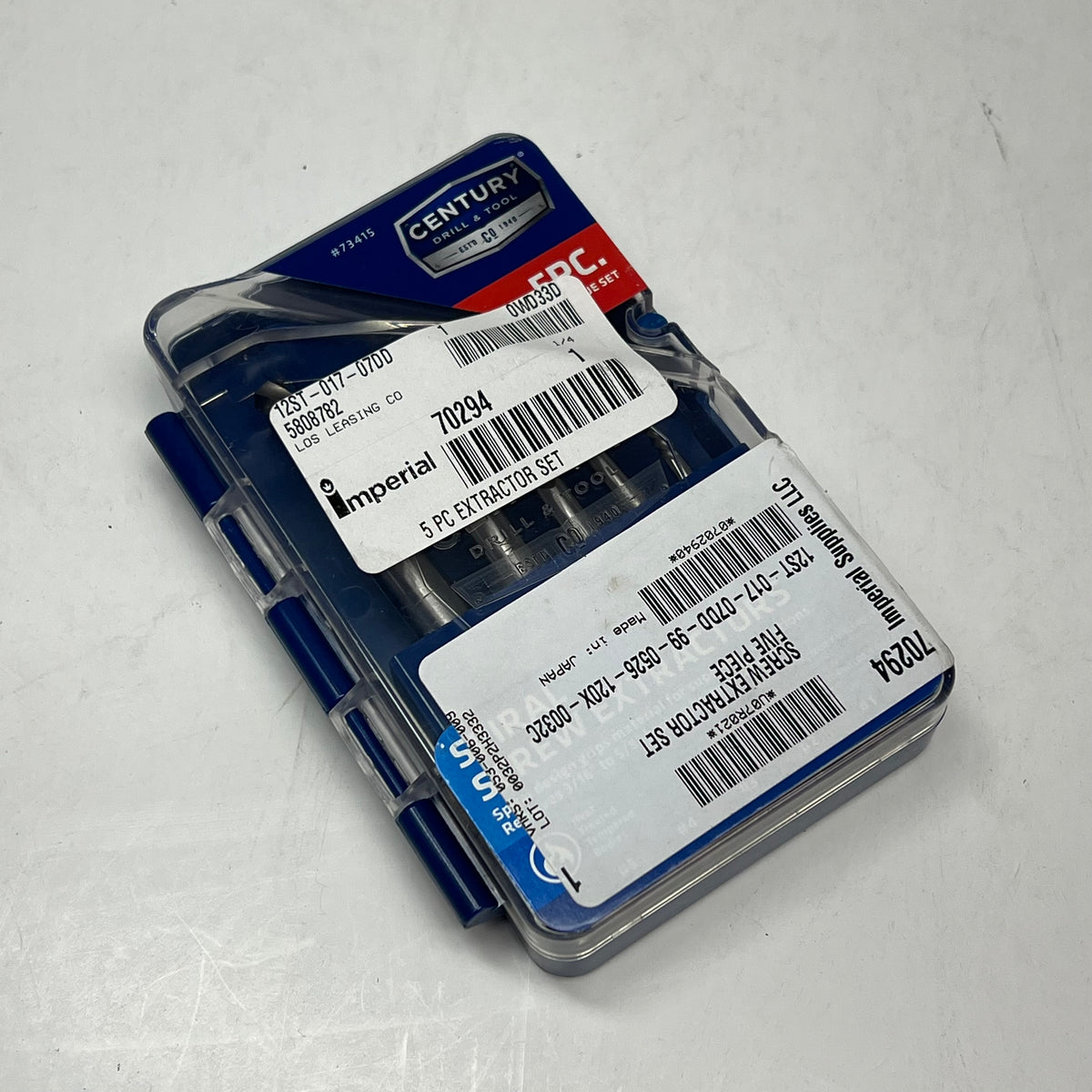 ZA@ CENTURY  Hard Case of Screw Extractors  Set of 5  70294