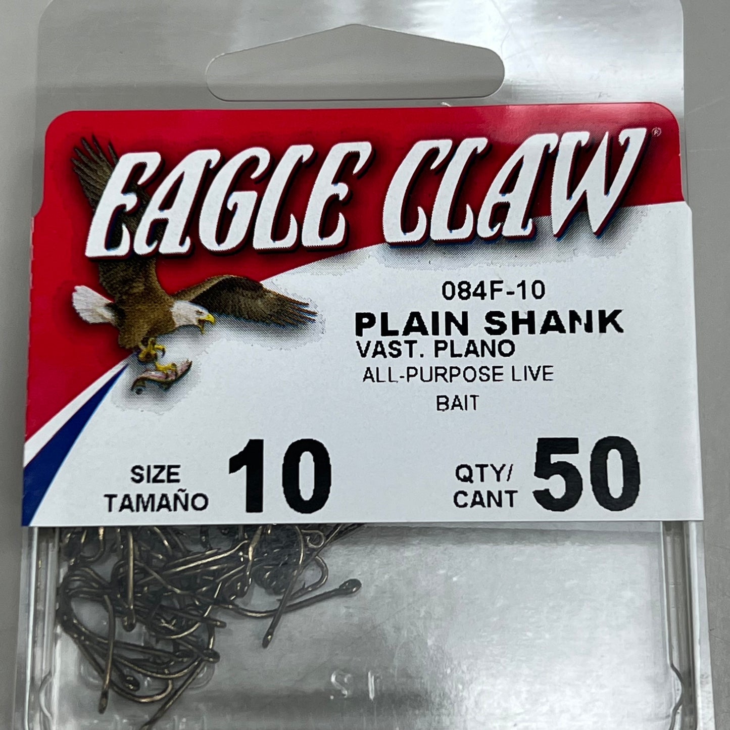 EAGLE CLAW Sharp Plain Shank All Purpose Live Bait Holder Bronze #10 50pc 084F-10