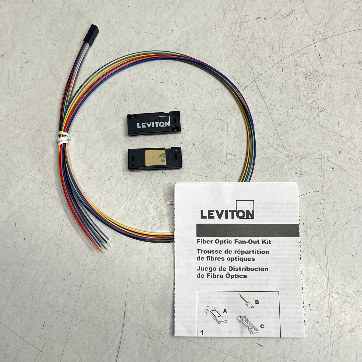 LEVITON Fiber Optic Fan-out Kit  12 Fiber Multicolor 49887-12S
