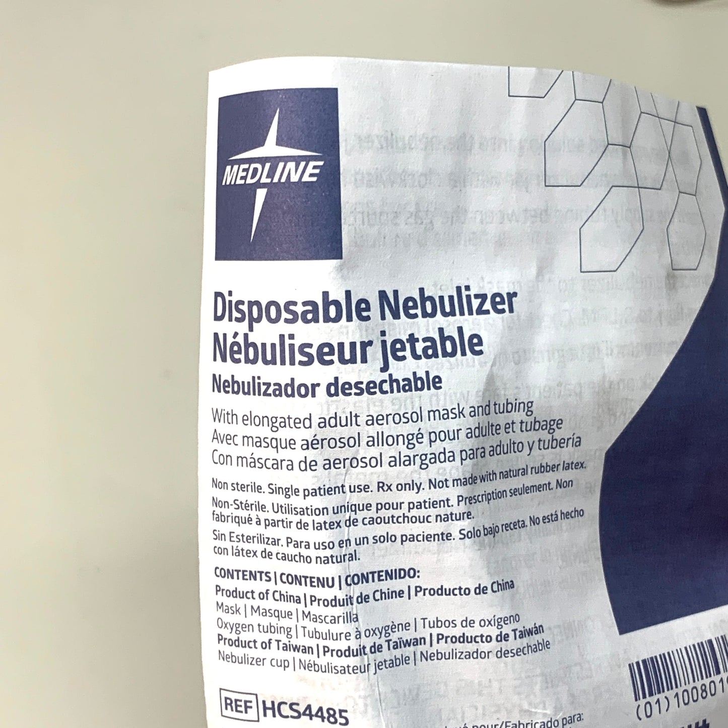 ZA@ MEDLINE Disposable Nebulizer With Mask (5-Pack) Adult Aerosol Mask and Tubing A