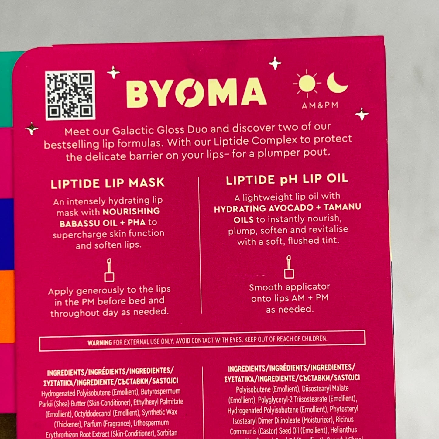 BYOMA (2 PIECE SET) Galactic Liptide Duo Barrier Boosting Lipcare 5ml BB 11/26