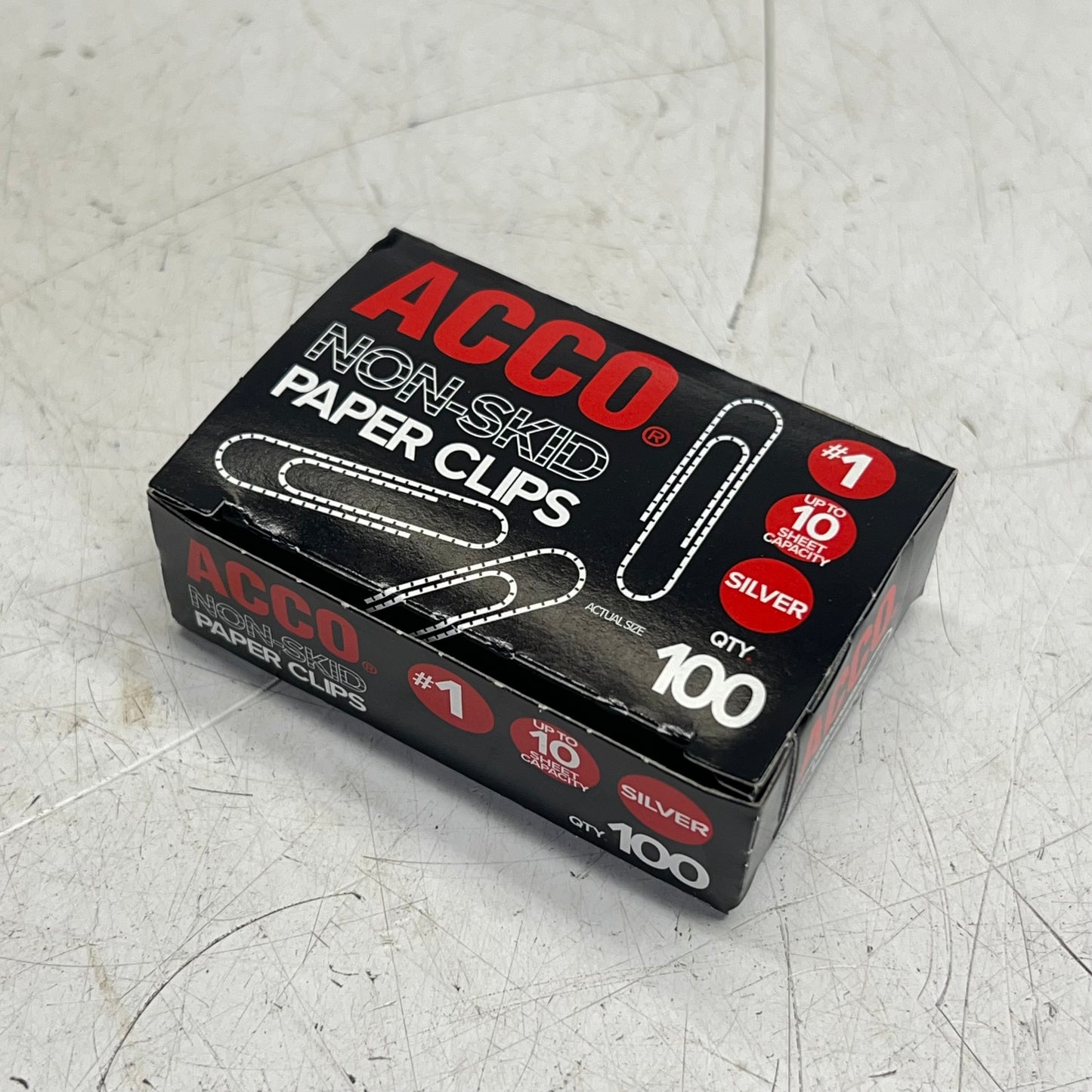 ACCO (5 PACK, 100 EACH) Non-skid Paper Clips Corrosion Resistant 1.3"L 72385H