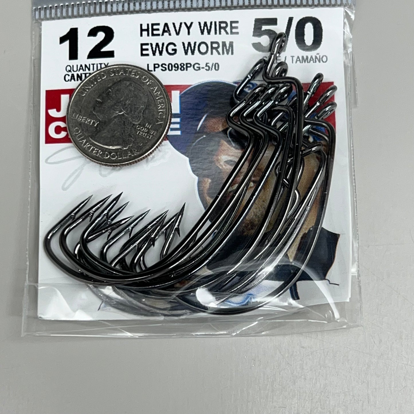 EAGLE CLAW (5 PACK) Round Bend EWG Worm Hook Platinum Blk #5/0 12pc LPS098PG-5/0