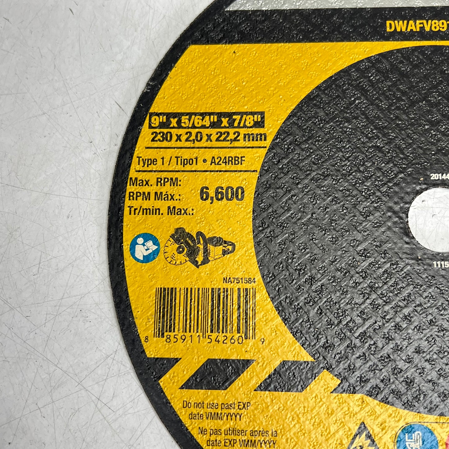 DEWALT (2 PACK) Abrasive Cut-off Wheel 60 Grit 9" Dia X 5/64" THK DWAFV8918