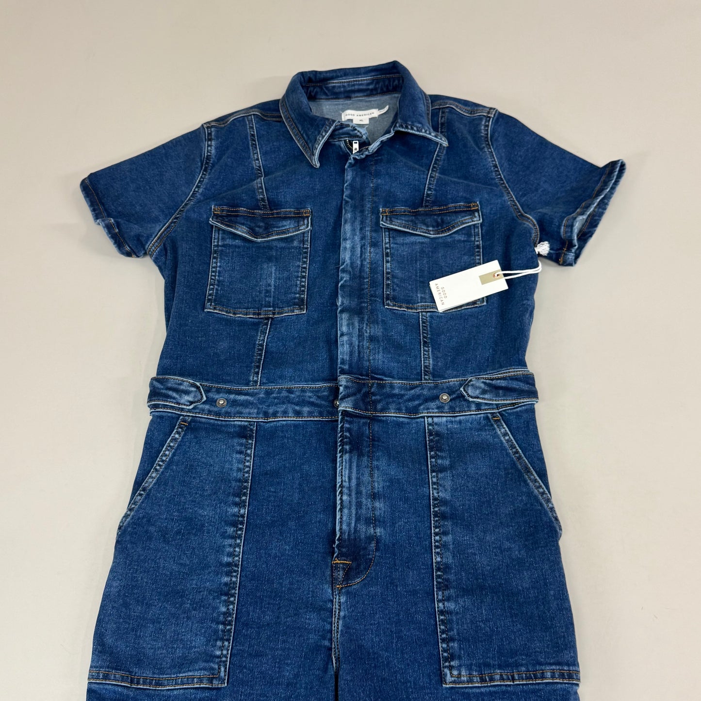 GOOD AMERICAN Fit For Success JumpSuit X-Large Indigo594 GFFS478