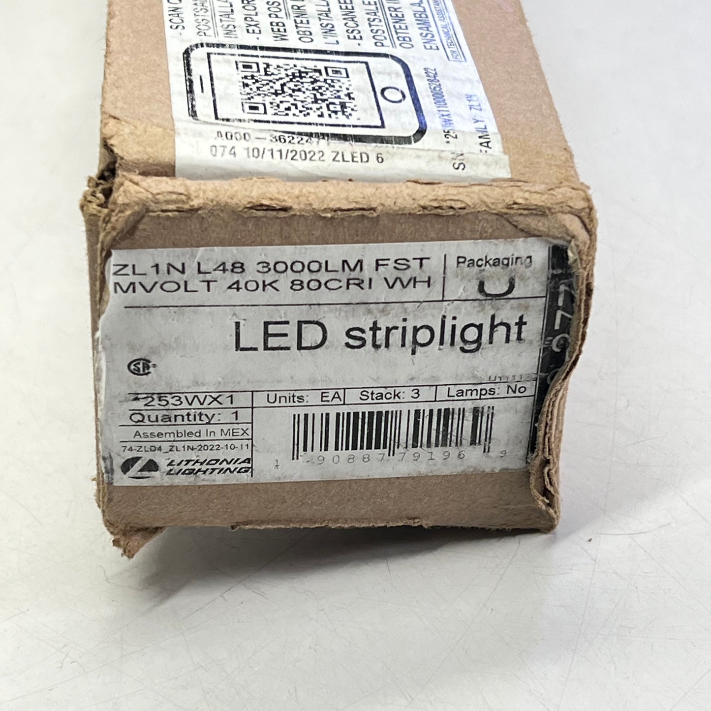 LITHONIA Led Strip Light Fixture Frosted Lens 4' 400K ZL1N L48 3000LM FST MVOLT