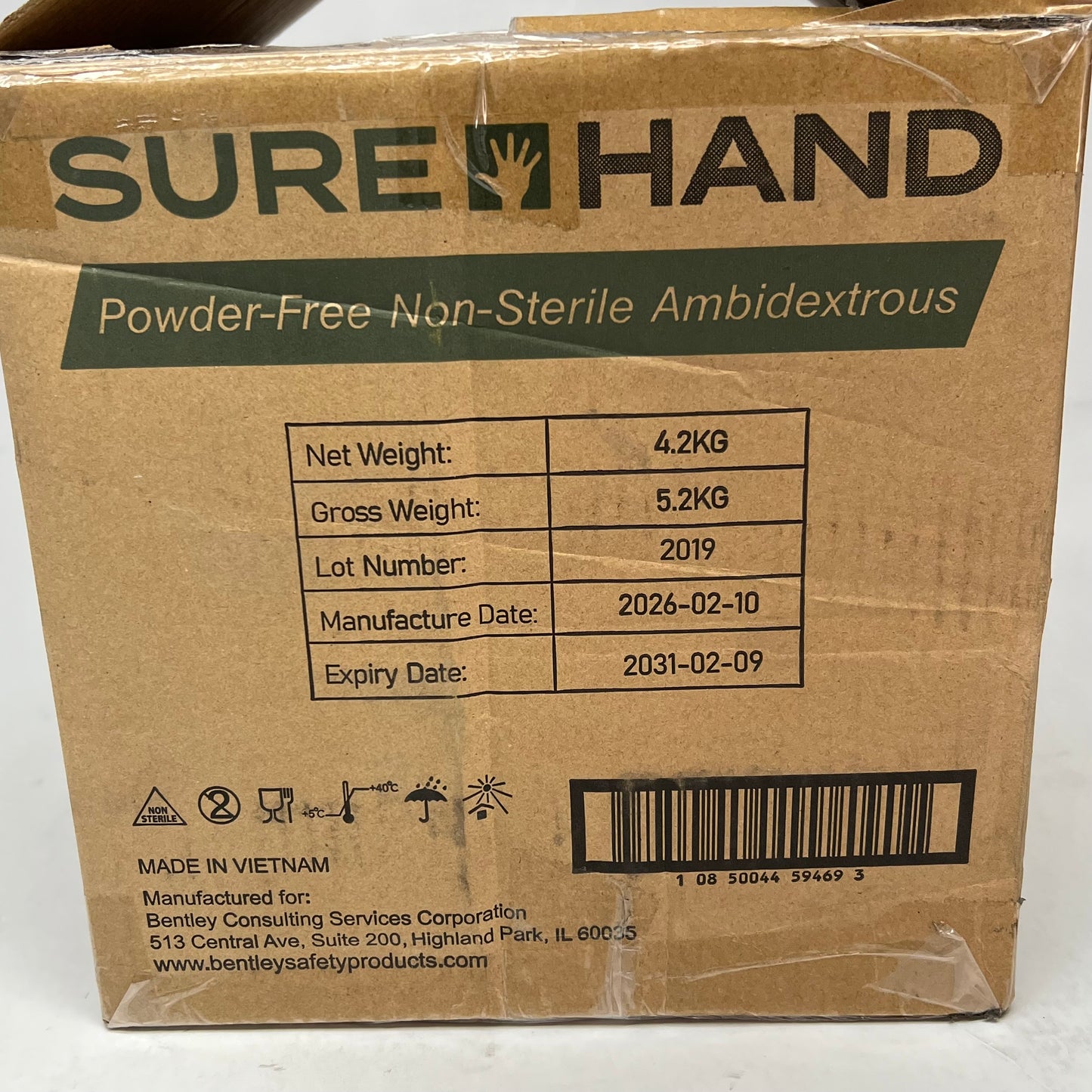 SUREHAND (10 PACK) Powder Free Ambidextrous Stretch Poly Gloves Sz XL Clear
