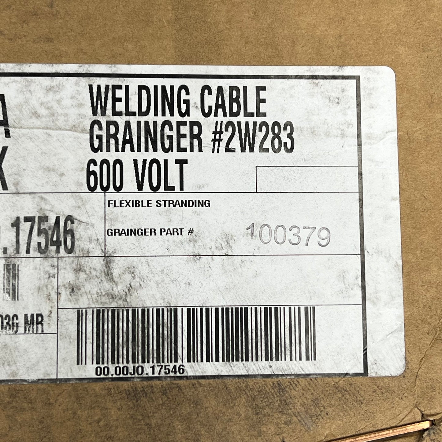 CAROL Durable 2/0 Welding Cable 1 Conductor 1 x 100' 600V Black 00.00JO.17546