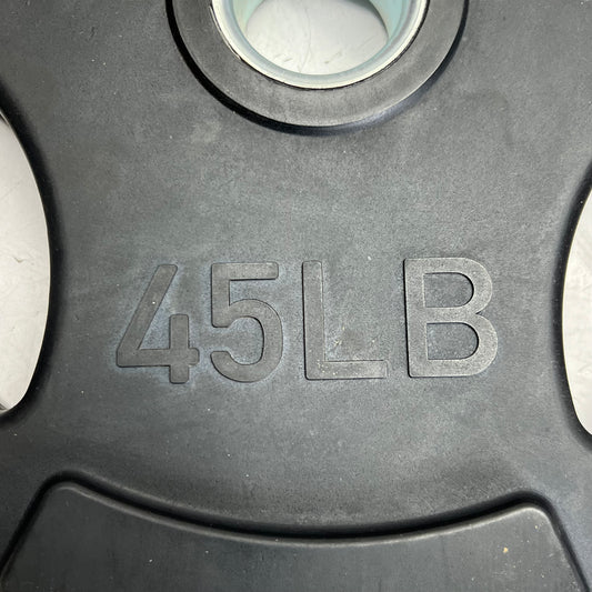 TRI-GRIP Single Rubber Plate 45lb, Black